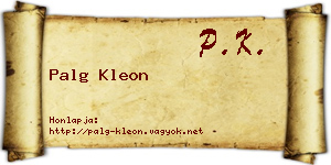Palg Kleon névjegykártya